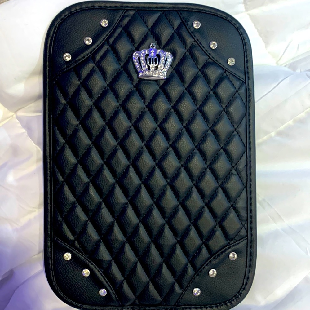 NWOT Black PU Leather Center Console Pad